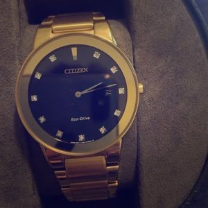 Citizens Axiom Gold Watch with diamond dials
